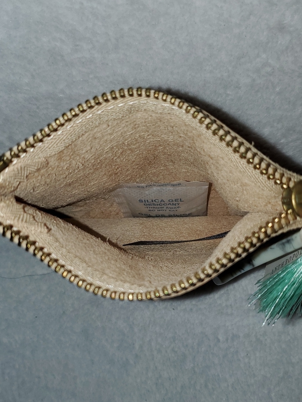 NWT Anthropologie Leather Monogram Pouch Letter A - Picture 3 of 5